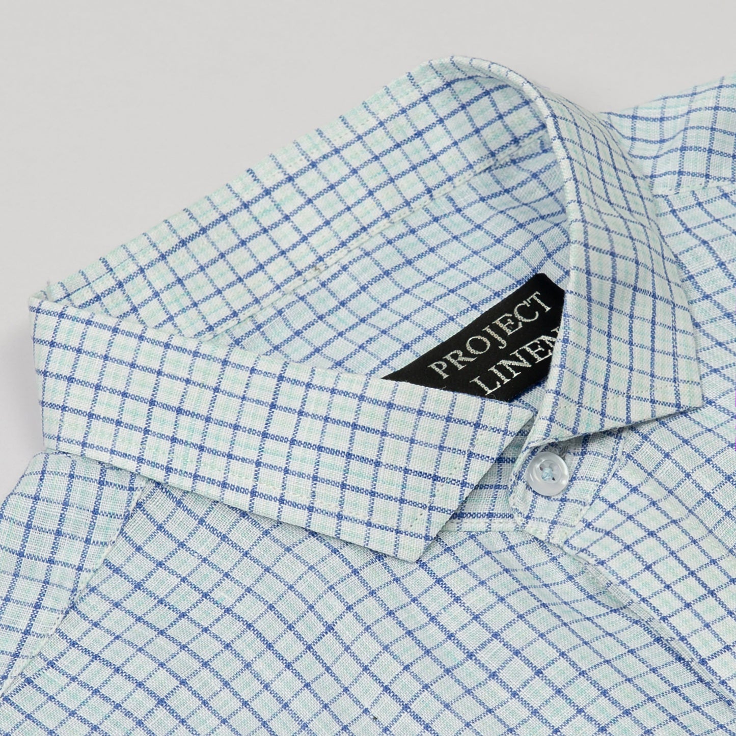Blue/Green Checkered Linen Shirt - Her's