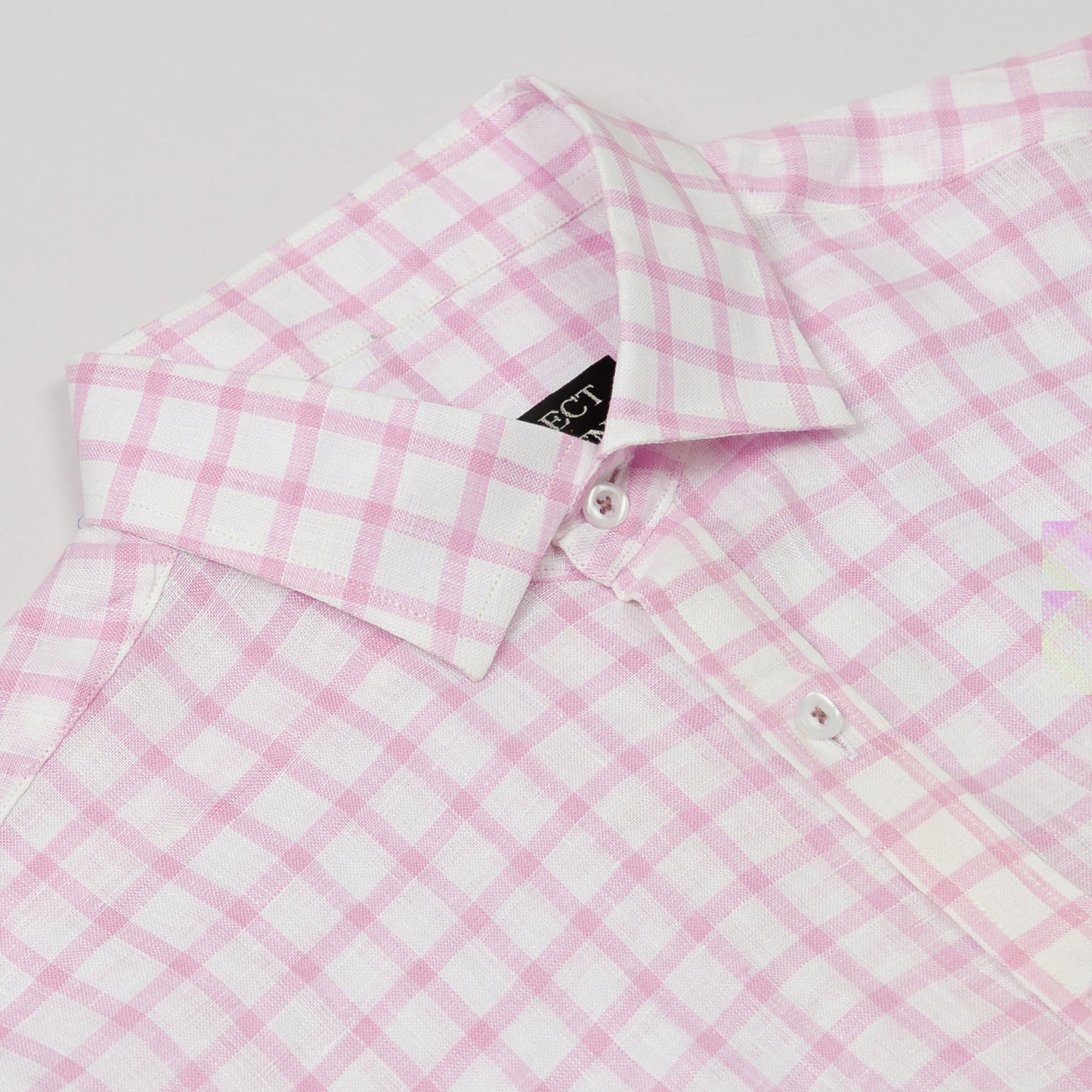 Pink Checkered Linen Shirt - Her's