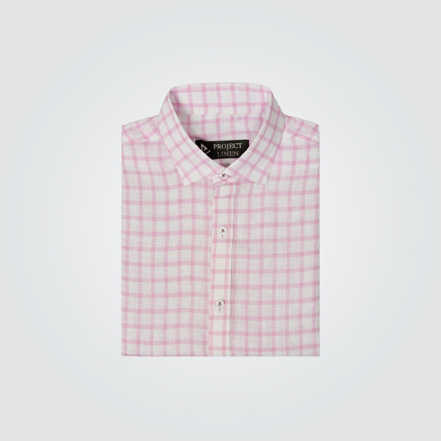 Pink Checkered Linen Shirt - Her's