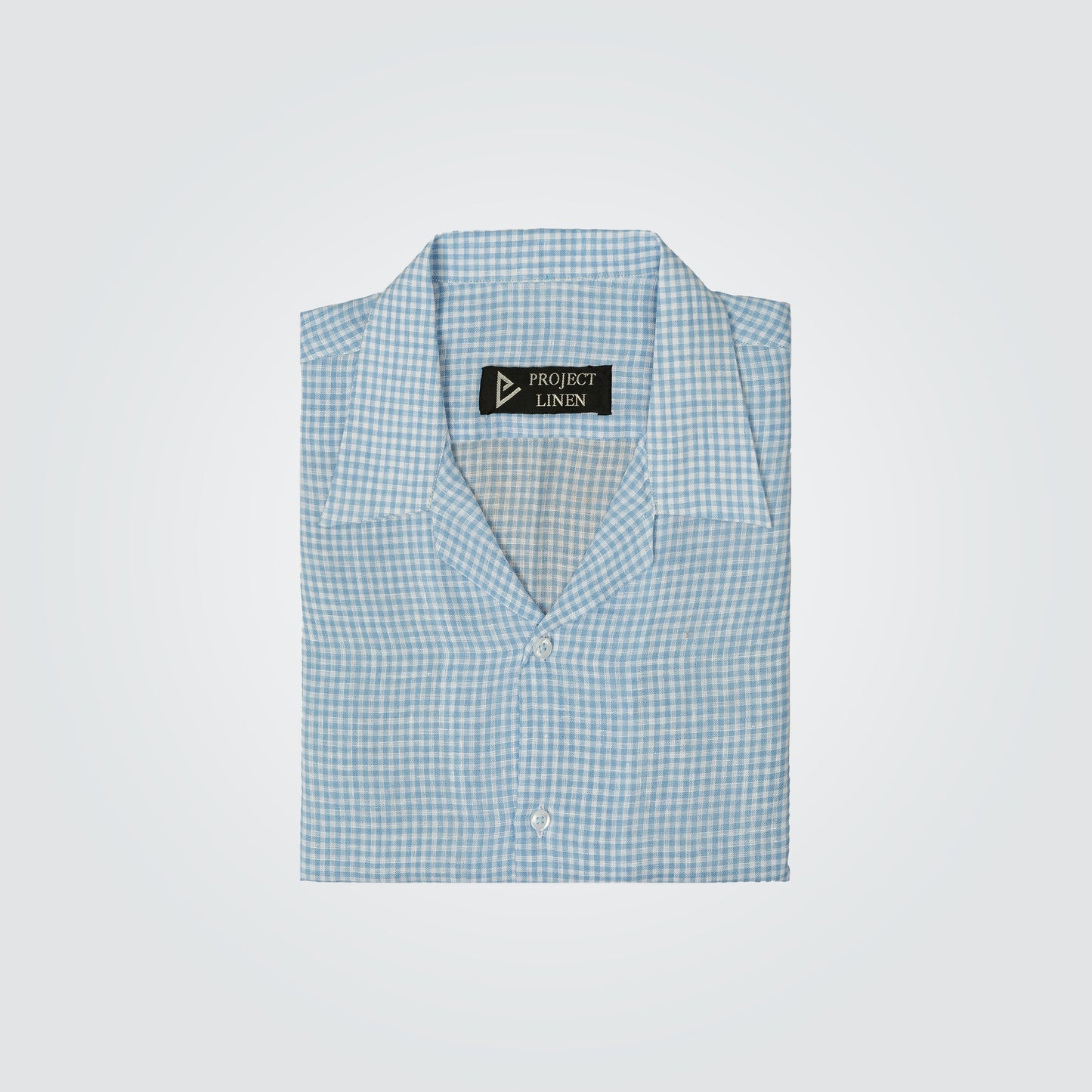 Blue Checkered Cuban Linen Shirt