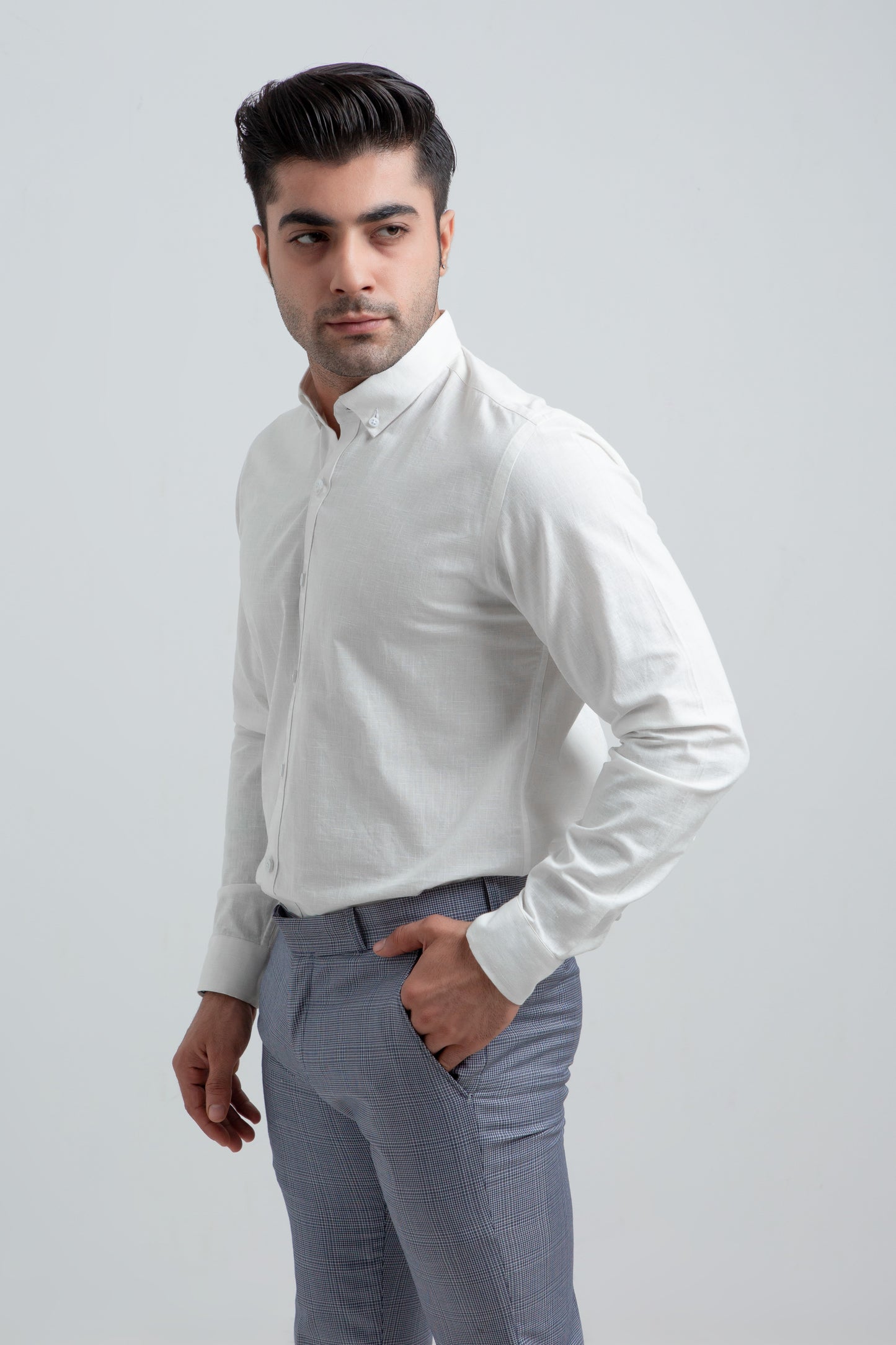 White Button-down Linen Shirt