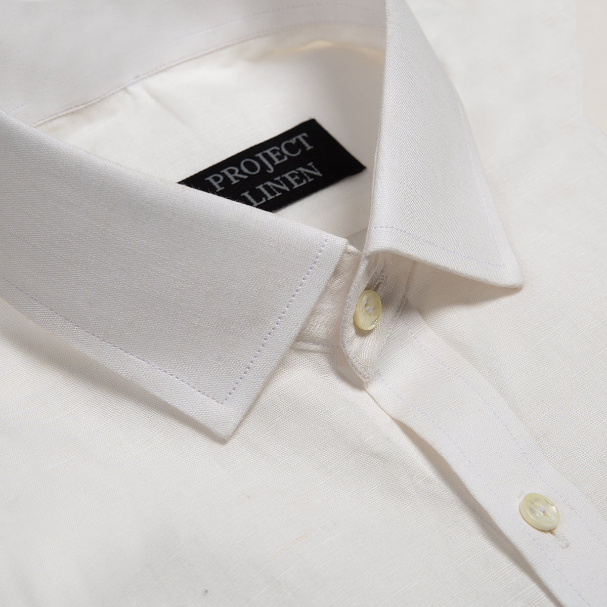 Project Linen Basic White Paneled Linen Shirt - Her's – Project Linen