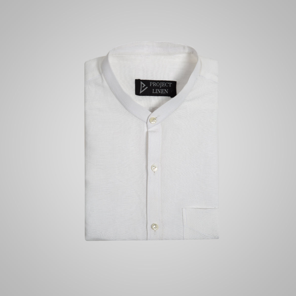White Band Collar Linen Shirt – Project Linen