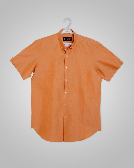 Carrot Orange Linen Shirt