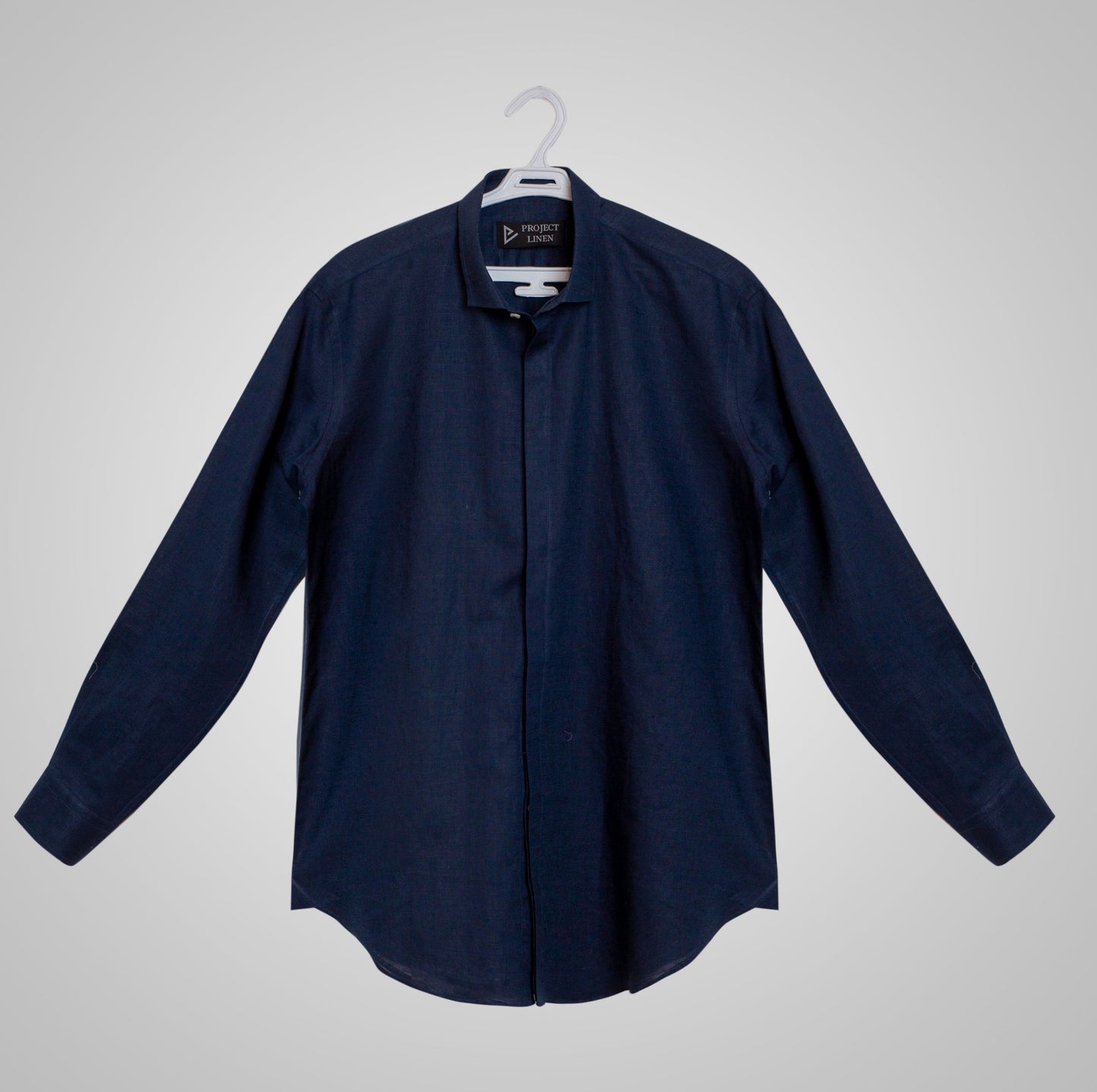 Navy Blue Linen Shirt - Her's