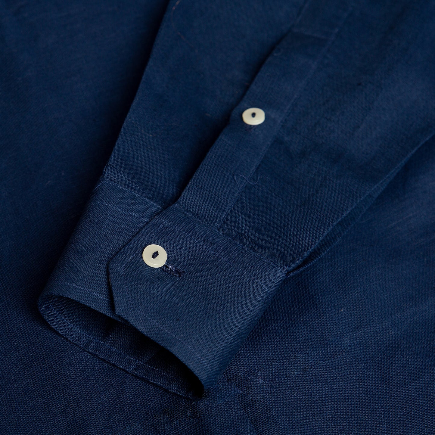 Navy Blue Linen Shirt - Her's
