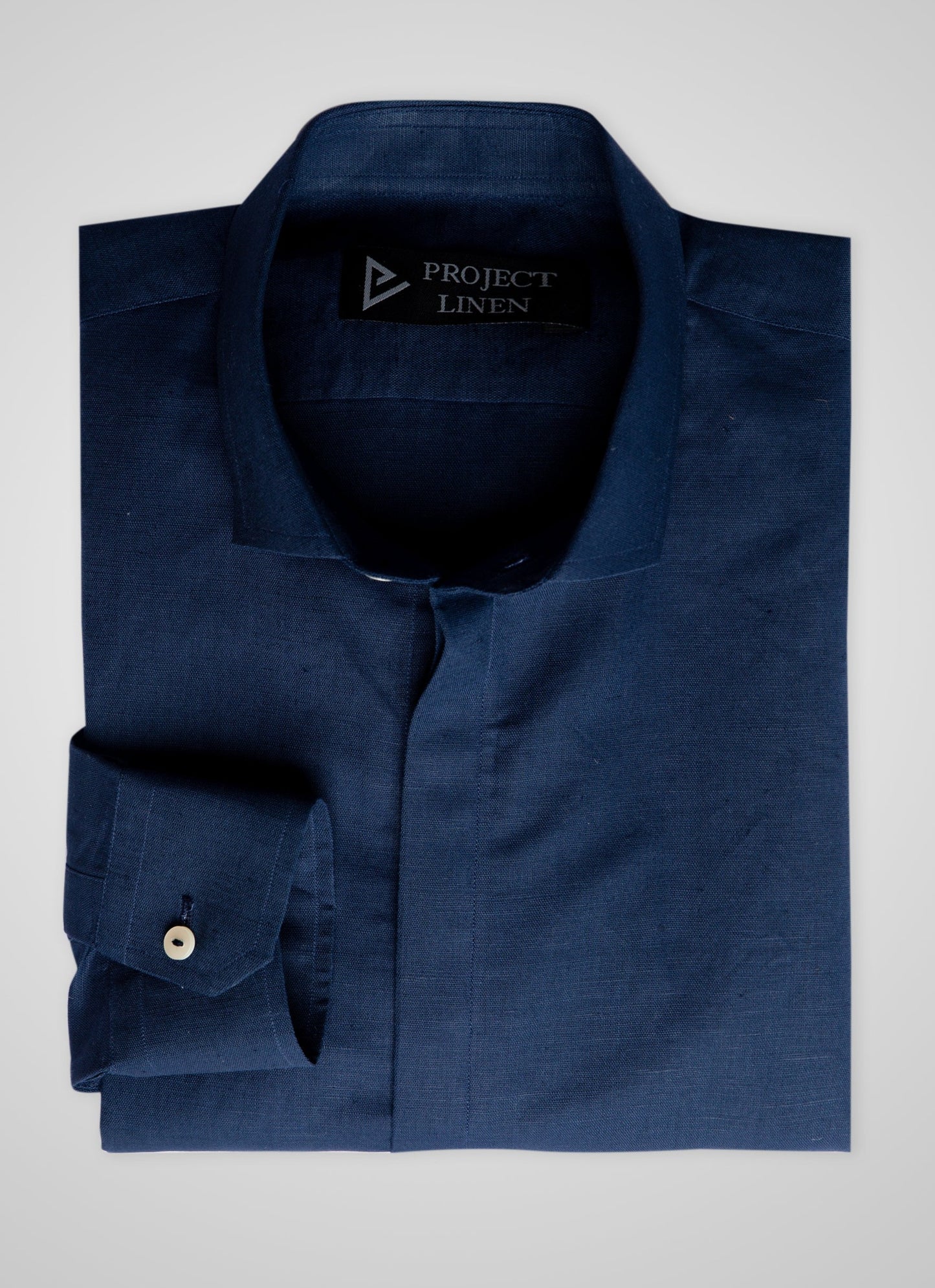 Navy Blue Linen Shirt - Her's